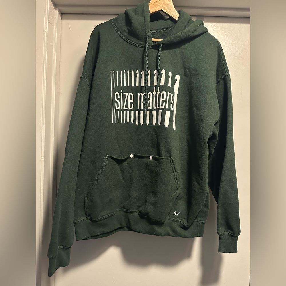 “Size Matters” crochet hoodie